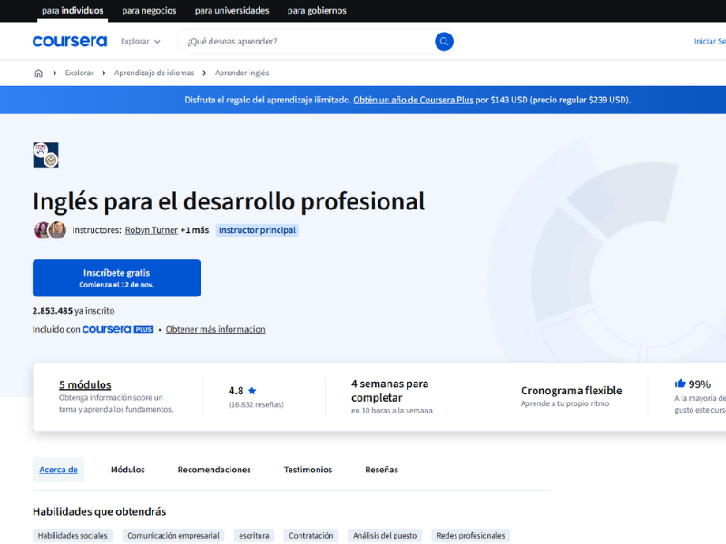 Inglés para el desarrollo profesional