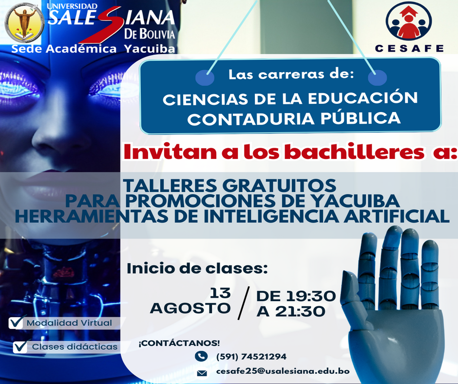 TALLERES GRATUITOS PARA PROMOCIONES DE YACUIBA HERRAMIENTAS DE INTELIGENCIA ARTIFICIAL